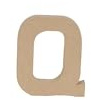 Décopatch AC868Cpack - Packung 3 Träger aus Pappmaché, Buchstabe Q, aus Pappmaché, 16,5x2,5x20 cm, Kraftbraun, 1 Pack
