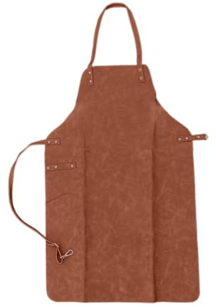 Tempo Style - Delantal de barbacoa de piel vintage en color cuero | Protección para barbacoa y cocina