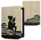 kwmobile Étui Compatible avec Pocketbook Verse/Pro/Color/Vivlio Light/Light HD Coque - Étui à Rabat magnétique Tablette eReader Similicuir avec Sangle - Noir-Beige