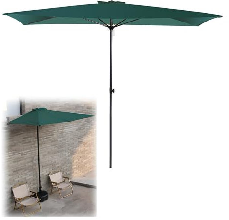 Semisombrilla Para Exteriores Contra La Pared, Sombrilla Rectangular De Jardín, Sombrilla Terraza Con Manivela, Protección Uv, Altura Ajustable, Adecuado Para Comercial, Jardín, Balcón(Khaki)