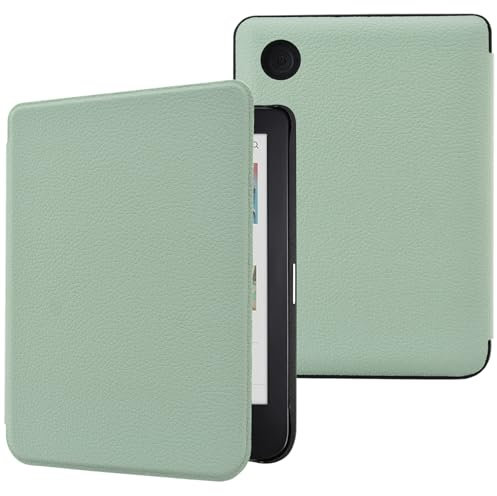 DMluna Custodia per Kobo Clara Colour/Clara BW/Clara 2E, Tolino Shine Colour/Shine 5/4 - Cover Protettiva Funzione Auto Wake/Sleep - Pelle Sintetica Premium, Antigraffio, Anticaduta, Agave Verde