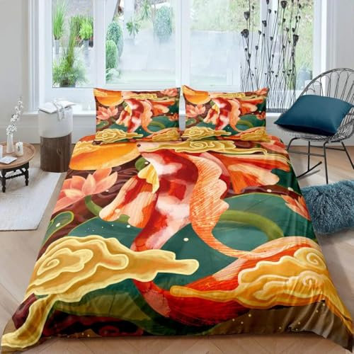 MLUNKQAIL Bettwäsche 220x240 Wolken Bettbezug, Japanisch Weich Atmungsaktiv Bettwäsche Set, Mikrofaser Bettbezüge und 2 Kissenbezüge 80x80 cm mit Reißverschluss für Ganzjaehrig