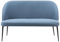Modernes 2-Sitzer Küchensofa Stoff blau Metallbeine schwarz Osby
