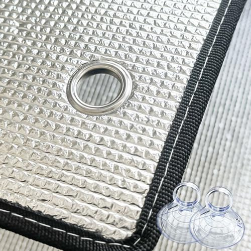 Aluminisierte Folie,Reflektierende Dachfenster Folie,Wärmereflektierende Fensterfolie,Fensterfolie hitzeschutz außen,UV-Schutz Sonnenschutzfolie Fenster,Verdunkelungsfolie fenster innen(Grey,75x85cm/2