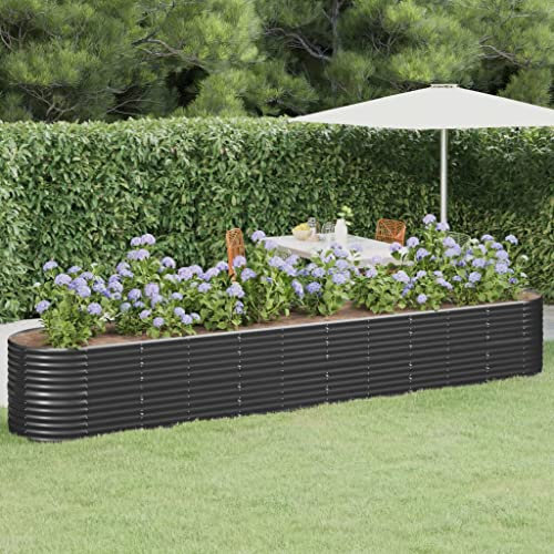 puraday Jardinière surélevée pour jardin 440 x 80 x 68 cm - Jardinière pour terrasse, potager - Spirale d'herbes - XXL - En métal - Jardinière surélevée en acier - Grand parterre de jardin -