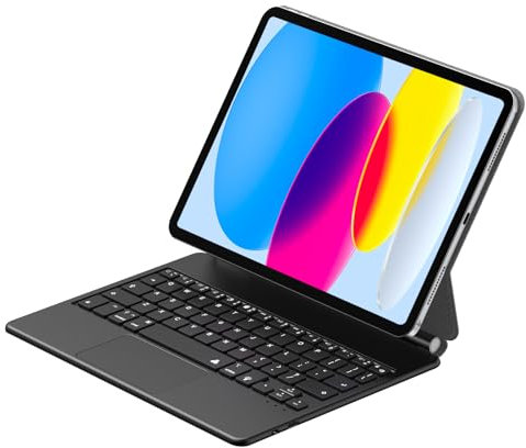 VOWUBO Magic Keyboard for iPad 10.9 inch 10th Generation 2022, Keyboard Case for iPad 10th Generation, Magnetic Stand, Multi-Touch Trackpad Backlit, iPad 10th Case with Keyboard, Black