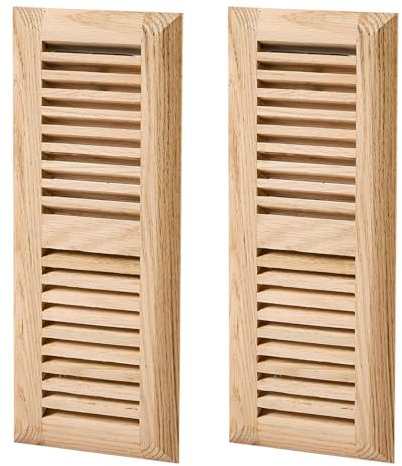 Homewell 2 Pcs White Oak Wood Floor Register, Drop in Vent, 4x12 Inch, No Damper, Unfinished