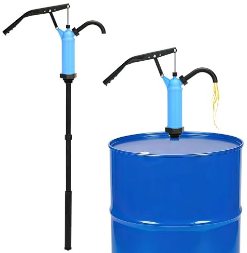 ohbien Lever Barrel Pump Hand, Adjustable Telescopic Siphon Lever Action Drum Pump with No-Slip Handle Manual Lever Transfer Pump for Transfering Water Oil Diesel Kerosene Lubricating Oil