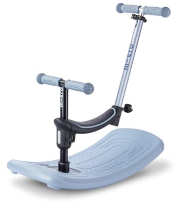 micro™ mini micro Deluxe Rock & go LED | Das ORIGINAL | Innovatives 6-in-1 System | Vom Wippen zum Scooter, Alles INKLUSIVE | Roller für Kinder von 1 bis 6 Jahren (Ocean Slate)