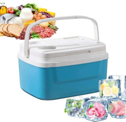 Camping Portátil: Coche Portátil para Un Coche 8 L Y Congelador | Portátil con Mango Grande, Frigorífico Grande con Asa Y Hermeticidad para Bebidas, Senderismo Y Viajes En Automóvil