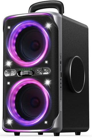 FREEPEAR Party Bluetooth Speaker - 240W Peak Loud Speaker, Dazzling Light Show, Deep Bass, IPX4 Waterproof, 15H Battery, TWS Pairing, BT 5.3 Wireless, Portable for Home/Outdoor/Beach/Pool Party