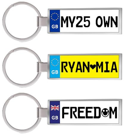 Mocessory Personalized Number Plate Keyring, Custom License Plate Car Key Chain for Driver's Gift