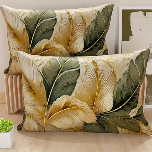 PETTI Artigiani Italiani - Paar Kissenbezüge 40 x 60 cm aus Mikrofaser, Dekokissen für Schlafzimmer, Sofa, Wohnzimmer, Set mit 2 Kissenbezügen, Blumenmuster 302, 100% Made in Italy
