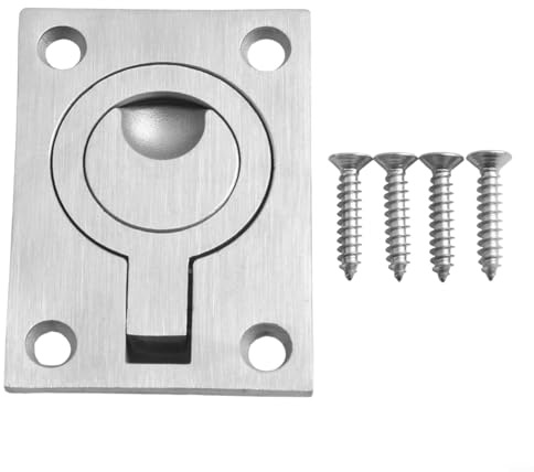 304 Stainless Steel Finger Flush Handle for Ring Pull Cupboard and Cabinet Trap Doors, Compatible with Wardrobe, Kitchen Cabinets, and Sliding Doors (Small)