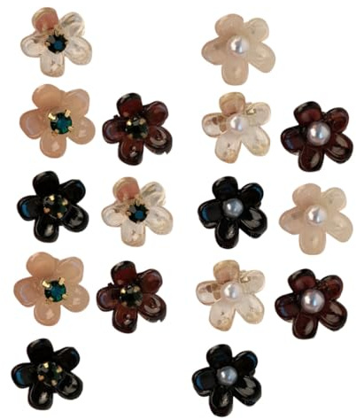 SEWACC Petites Pinces à Cheveux 16pcs Forme Fleur en Plastique Taille Petite Qui N'abîme Pas les Cheveux pour Filles et Garçons Accessoires pour Photos et Spectacles