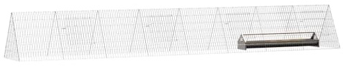 vidaXL Hühnerkäfig Silber 430 x 55 x 55 cm Verzinkter Stahl, Hühnerstall für Garten und Terrasse, robuster Stahlkäfig, wetterfest, sicherer Lebensraum für Geflügel
