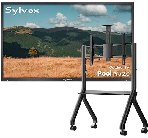 SYLVOX 43 Zoll Outdoor Smart TV mit Ständer rollbar, | 4K UHD 2000 Nits HDR10 | Google TV | IP55 Wasserdicht, Weatherproof Television, Outdoor Fernseher für Garten, Terrasse & Gewerbe