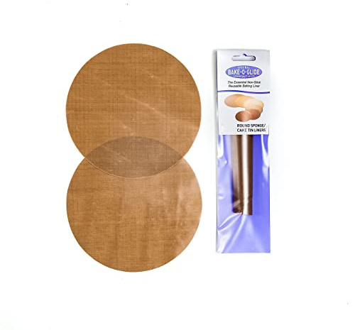 Bake-O-Glide Multigrade Sponge Tin Liners, 2 Pack of Pre-Cut Circles, 10 / 250mm, Brown