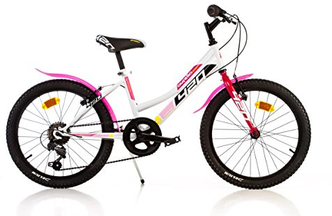 Dino Bikes Mädchenfahrrad 20 Zoll weiß und rosa