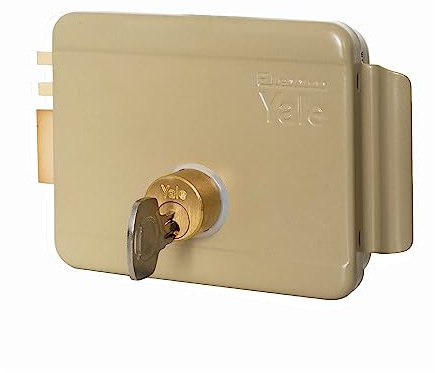 Yale Serrure électrique à appliquer pour portails Y68000702 Main Gauche, Acier Peint, entrée 70 mm, Basse Tension