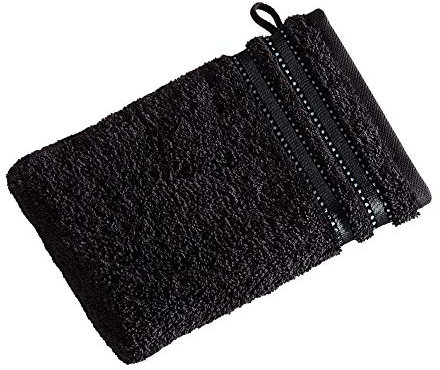 Vossen Cult de Luxe Waschhandschuh 22 x 16 cm schwarz