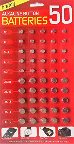 Slamtech® Assorted Batteries AG1/AG3/AG4/AG10/AG12/AG13 For Calulators,Watches & Much More(Pack of 50)