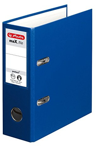 10er Sparpack Herlitz Ordner Kunststoff A5 hoch 75mm blau