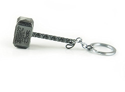 Lzy-Store Thor Mjolnir Keyring Superhero Bag Accessories, silver
