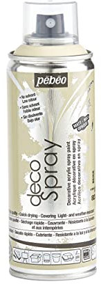 Pébéo - Peinture Acrylique en Spray - Pour la Décoration Multi Supports en Intérieur et Extérieur - Base Eau, Faible Odeur - 200 ml - Finition Mate - Coloris Beige