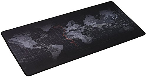EONANT Big Mouse Pad, Extended Gaming Mauspad 900x400x2mm Anti-Rutsch Gummi Mäuse Pads mit Genähten Kanten Wasserdicht (World Map)