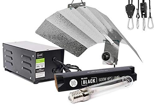 LUMII SALE 600w Ballast Grow Light Kit Hydroponics Black 600w Bulb HPS Dual Spec (600W + Hangers)