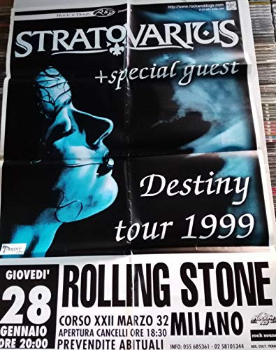 Stratovarious Destiny Tour 1999 -Milano Rolling Stones 28/01 - Poster
