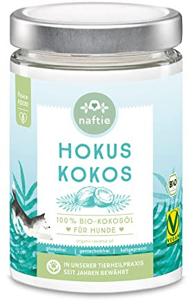 naftie Bio Kokosöl Hokus Kokos - Kokosnussöl Kokosfett für Hunde & Katzen - kaltgepresst - viel Laurinsäure - 500ml