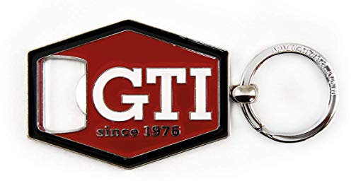 BRISA VW Collection - Porte-clés Volkswagen avec ouvre-bouteille en design GTI (Hexagone/Rouge)