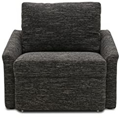 DOMO. collection Sessel Relax, Dauerschläfer, Boxspring Sofa mit Schlaffunktion, Schlafsessel, Gästebett, Schlafsofa 108 x 96 x 86 cm (BxTxH), schwarz