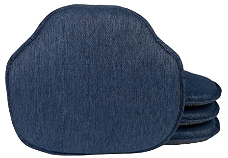 Klear Vu Omega rutschfeste Windsor-Stuhlkissen mit rutschfestem Sitzpolster für Esszimmer, Küche und Büro, 40,6 x 38,1 cm, Polyester-Polypropylen-Mischgewebe, Indigo, 4 Stück (1 Stück)