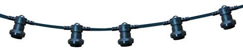 PARTY LIGHT: Verlängerbare IP44-Girlande 20 m, 20 Sockel E27, H05RN-F2x1mm2, Schwarz