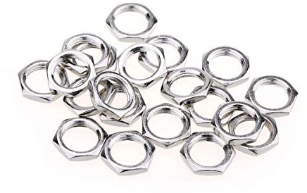 Musiclily Pro 3/8 Gitarren Mutter Nut für E-Gitarre potentiometer, Nickel (20er Set)