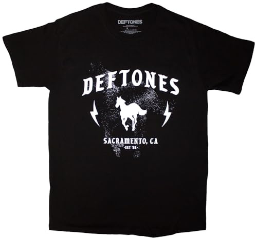 Deftones T Shirt Electric Pony Band Logo Official Mens Black