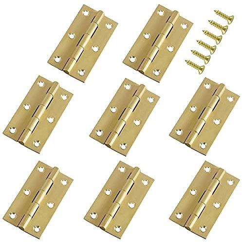 Jinyuanchao Lot de 8 mini charnières en laiton massif pour armoire, tiroir, boîte à bijoux, boîte en bois, 0,6 cm, 6,3 cm