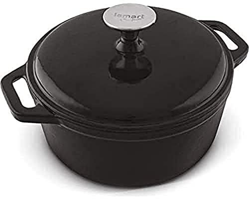 Cazo de hierro fundido, 2,3 L Capacidad, Negro