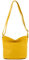 modamoda de T198 kleine Damen Leder Umhängetasche Schultertasche handmade in Italy, Farbe:Sonnengelb