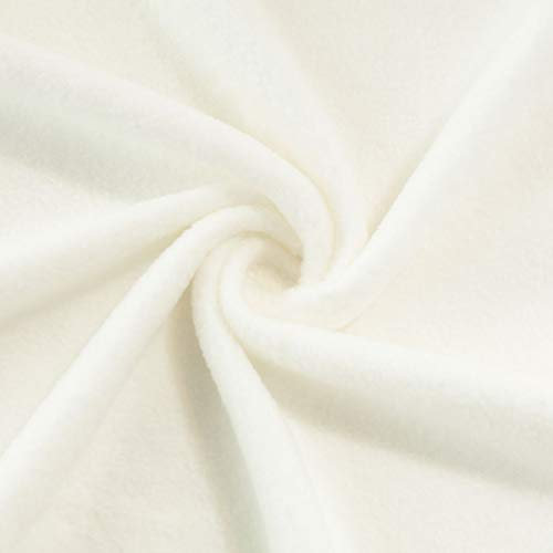 TOLKO 1m Fleecestoff Meterware | Winterstoff für Jacke Mütze Schal Pullover Fleecedecke Fleecejacke | flauschig weich warm Polar Fleece Stoff mit Antipilling (Creme Weiß)