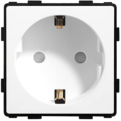 BSEED Marco Interruptor de Pared,Marco de vidrio panel,Compatible con Pulsador, Conmutador y Enchufe Schuko,Fácil de Montar,FK enchufe,Blanco 86mm