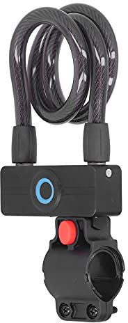 Weiyo Blocco Bici con Impronte Digitali, Antifurto per Bici, Portatile Bluetooth Blocco Catena Intelligente Accorto Lucchetto Biometrico per Bicicletta con Chiavi per Moto, USB Ricaricabile