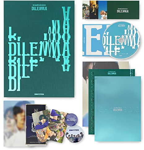 ENHYPEN THE 1ST ALBUM - DIMENSION : DILEMMA [ CHARYBDIS Ver. ] Photobook + CD + Lyric Book + Photocard + Hologram Photocard + Mini Poster(Folded) + Sticker + OFFICIAL POSTER