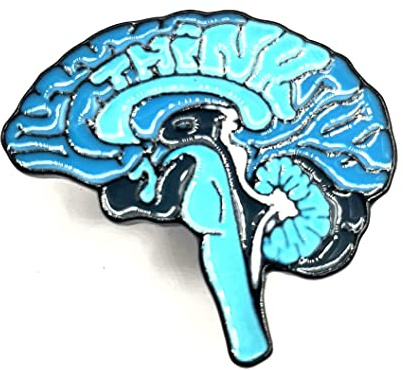 Think Blue Brain Human Organ Broche en métal émaillé