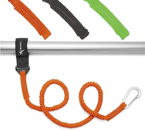MOPHOEXII Kajak-Paddel-Leine, Kajak-Rute, Kajak-Paddel-Umhängeband, dehnbar, gewickelt, für Kajak, Angeln, Zubehör für Kajak und Paddel, Orange, 1 Stück