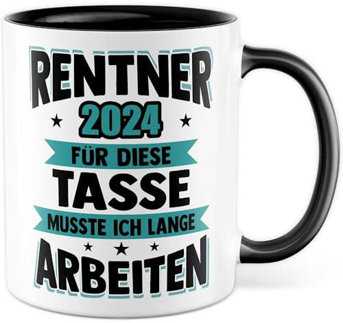 Tasse Rentner Geschenk Mann lustig - Rente 2025 Kollege Abschiedsgeschenk - Renteneintritt Abschied Ruhestand Geschenke für Männer Kaffee-Becher (Türkis)