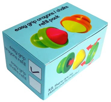 My first art tools | Crayons | Easy grip refillable plastic handle | Pack of 6 | 2 years and up | Refill pack